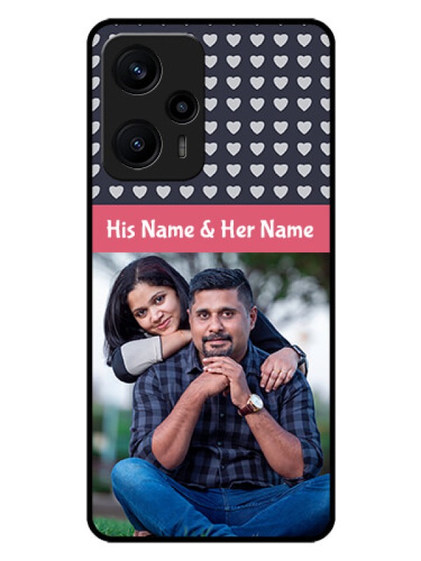 Custom Poco F5 Custom Glass Mobile Case - Love Symbols Design