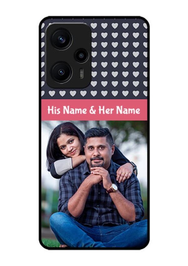 Poco F5 Custom Glass Mobile Case - Love Symbols Design