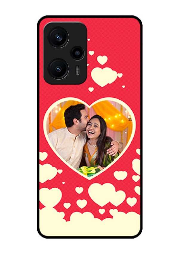 Poco F5 Custom Glass Mobile Case - Love Symbols Phone Cover Design