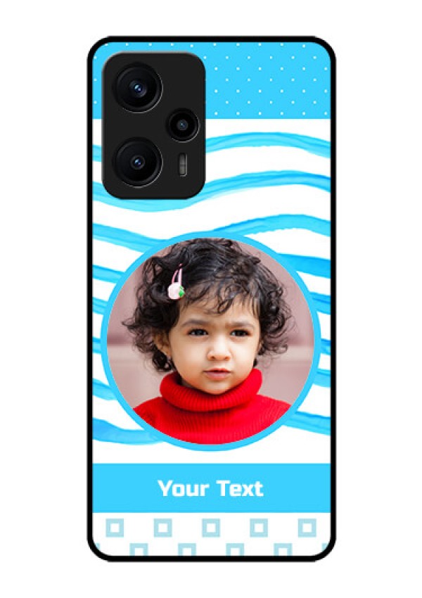 Poco F5 Custom Glass Phone Case - Simple Blue Case Design