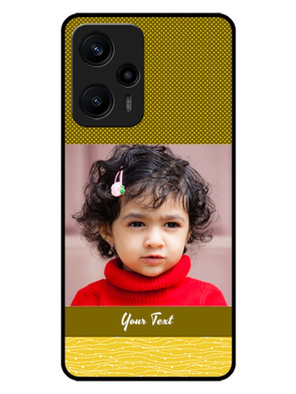 Custom Poco F5 Custom Glass Phone Case - Simple Green Color Design