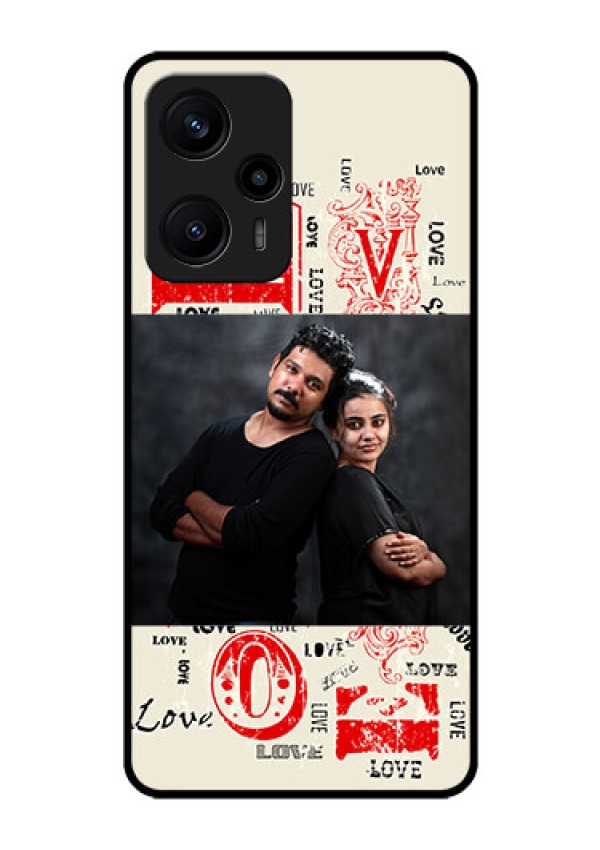 Poco F5 Photo Printing on Glass Case - Trendy Love Design Case