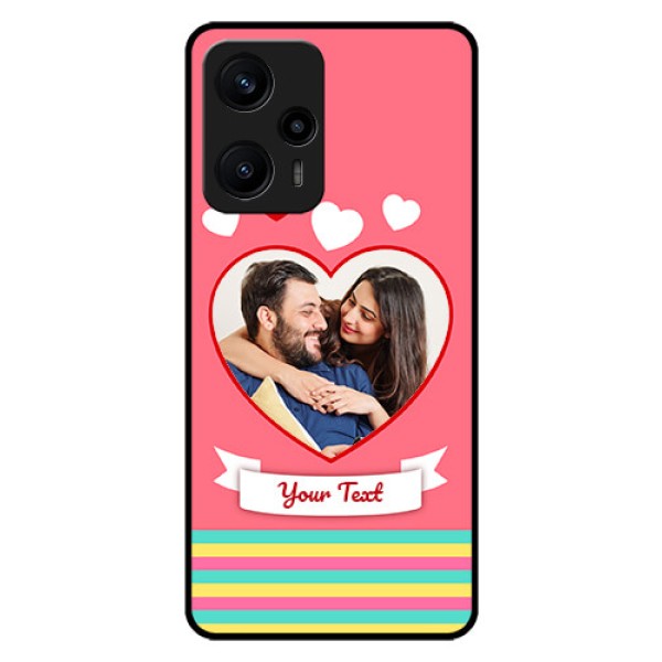 Poco F5 Photo Printing on Glass Case - Love Doodle Design