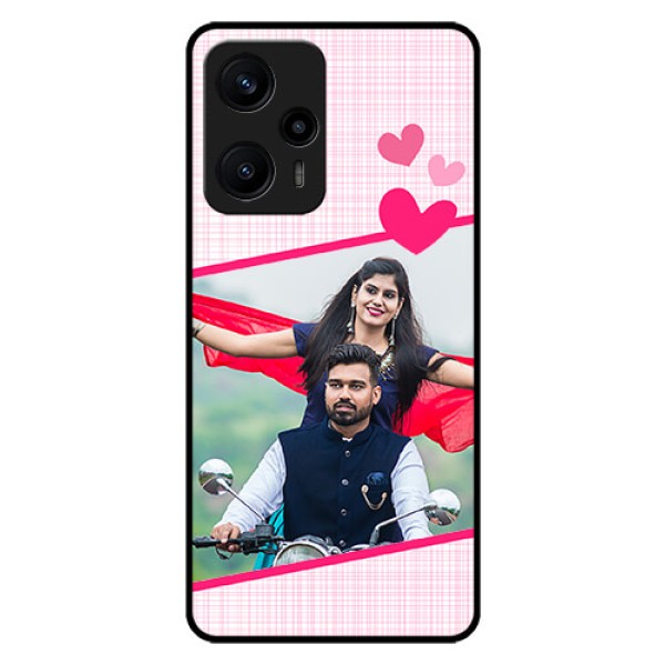 Poco F5 Custom Glass Phone Case - Love Shape Heart Design