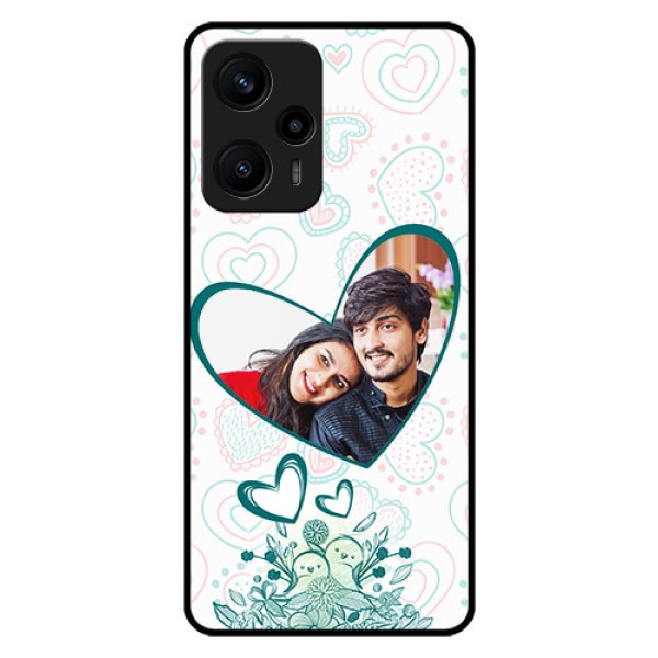 Poco F5 Photo Printing on Glass Case - Premium Couple Design