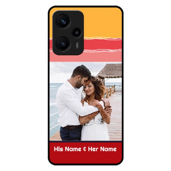 Poco F5 Custom Glass Mobile Case - Colorful Case Design