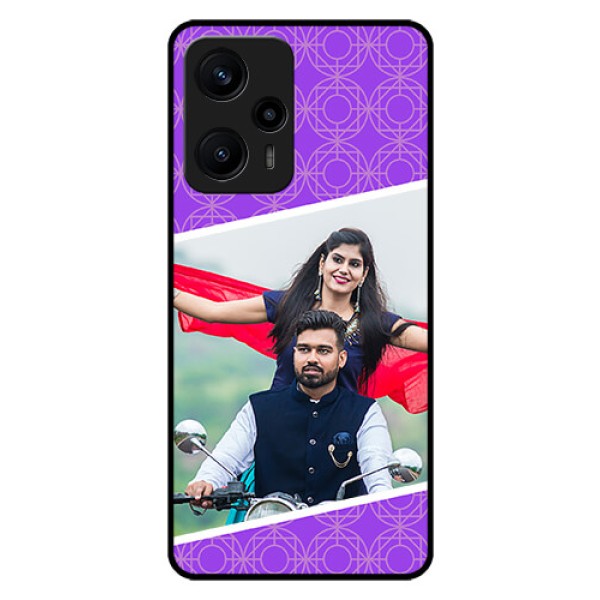 Poco F5 Custom Glass Phone Case - Violet Pattern Design