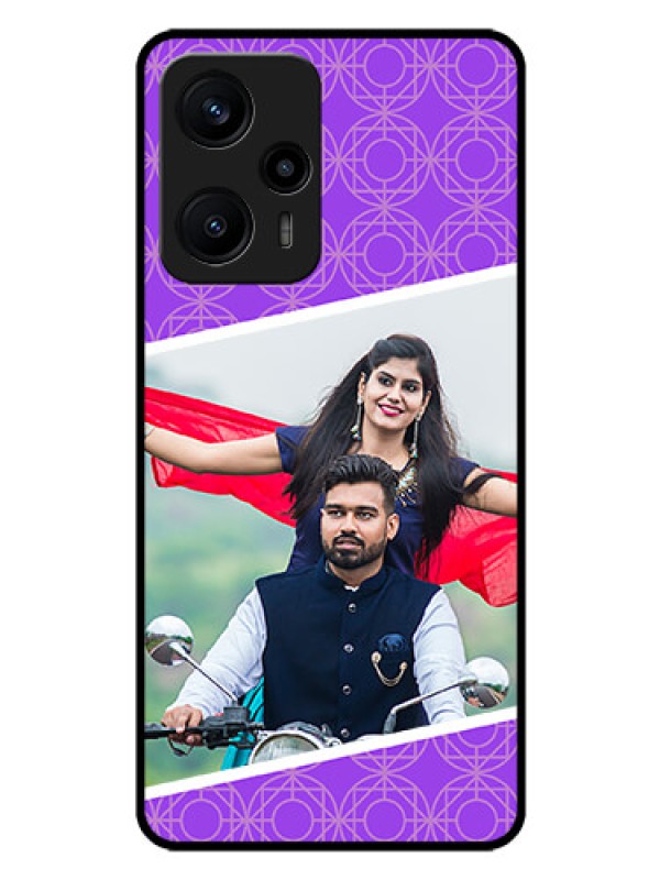 Custom Poco F5 Custom Glass Phone Case - Violet Pattern Design