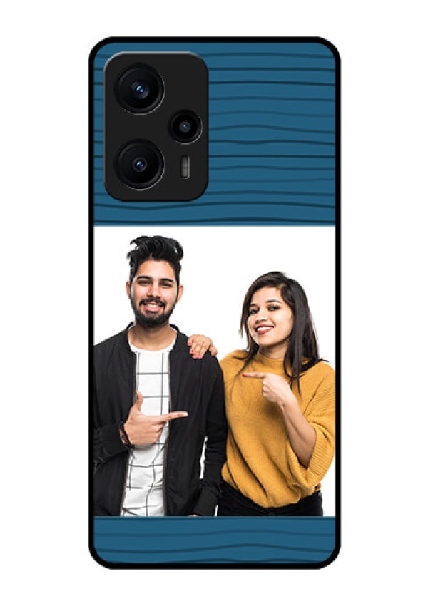 Poco F5 Custom Glass Phone Case - Blue Pattern Cover Design