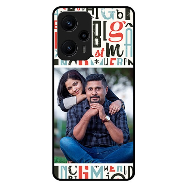 Poco F5 Personalized Glass Phone Case - Alphabet Design