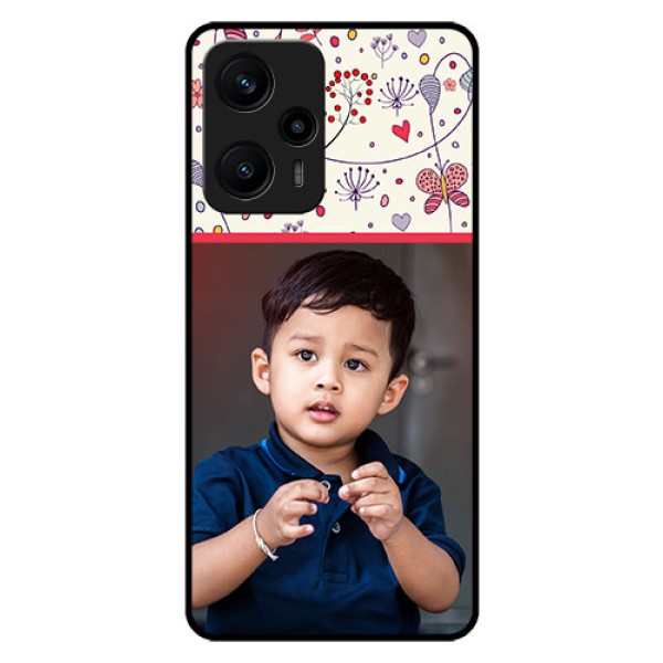 Poco F5 Custom Glass Mobile Case - Premium Floral Design