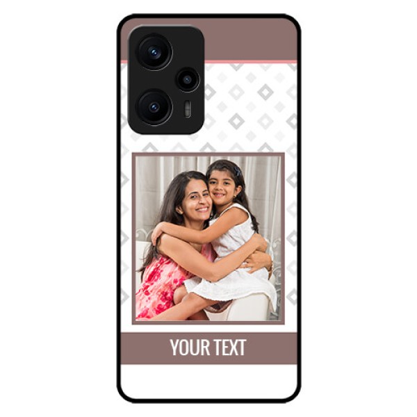 Poco F5 Photo Printing on Glass Case - Simple Diamond Design