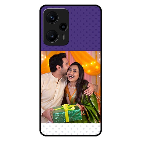 Poco F5 Personalized Glass Phone Case - Violet Pattern Design Poco F5 Personalized Glass Phone Case - Violet Pattern Design