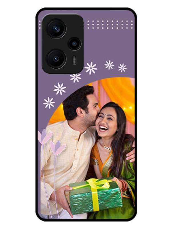 Custom Poco F5 Custom Glass Mobile Case - Lavender flowers design