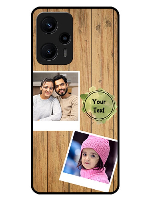 Custom Poco F5 Custom Glass Phone Case - Wooden Texture Design