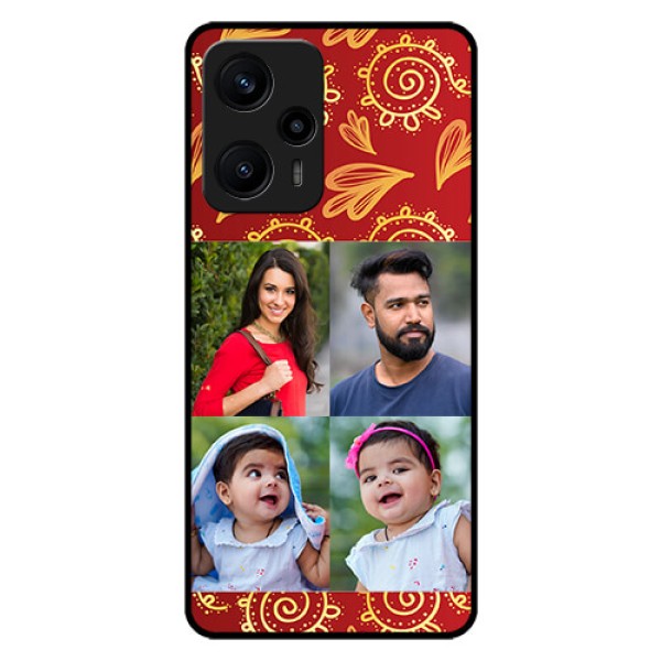 Poco F5 Photo Printing on Glass Case - 4 Image Traditional Design Poco F5 Photo Printing on Glass Case - 4 Image Traditional Design