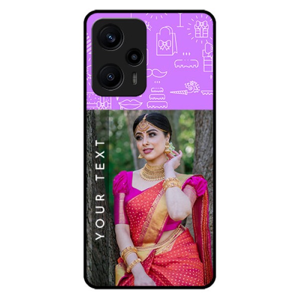 Poco F5 Custom Glass Mobile Case - Birthday Icons Design