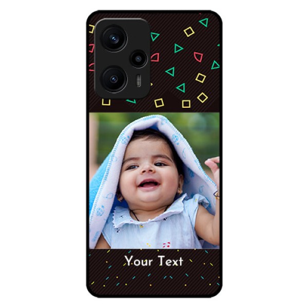 Poco F5 Custom Glass Phone Case - with confetti birthday design Poco F5 Custom Glass Phone Case - with confetti birthday design