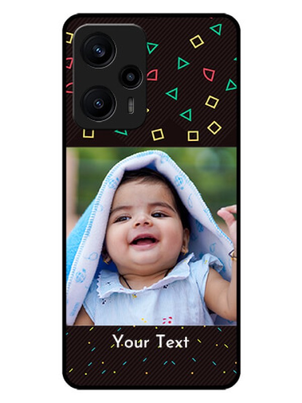 Custom Poco F5 Custom Glass Phone Case - with confetti birthday design