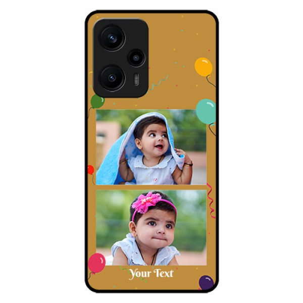 Poco F5 Personalized Glass Phone Case - Image Holder with Birthday Celebrations Design Poco F5 Personalized Glass Phone Case - Image Holder with Birthday Celebrations Design