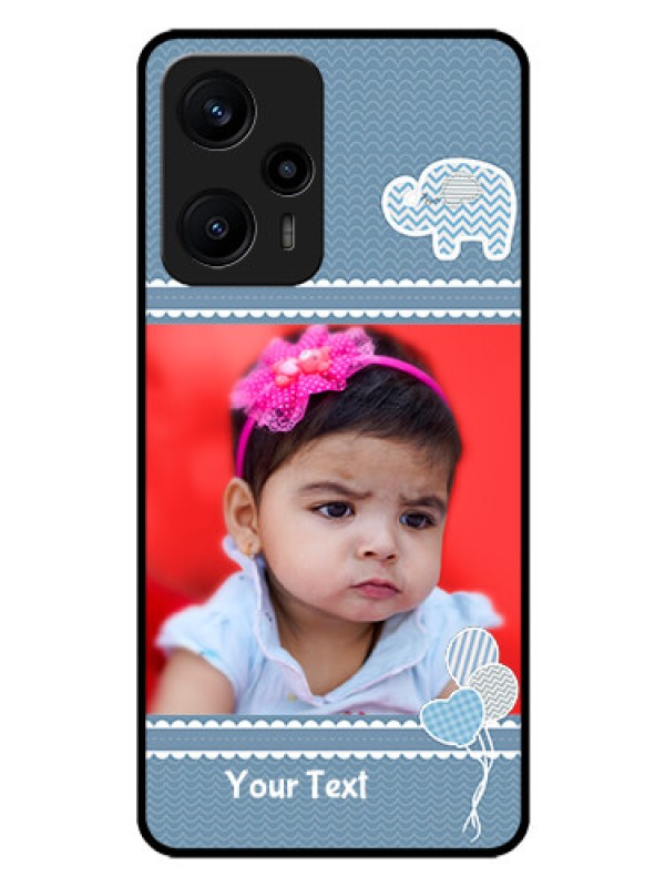 Custom Poco F5 Photo Printing on Glass Case - with Kids Pattern Design