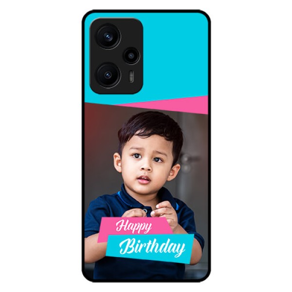 Poco F5 Personalized Glass Phone Case - Image Holder with 2 Color Design