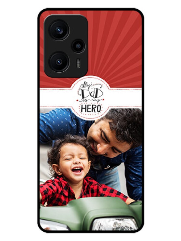 Custom Poco F5 Photo Printing on Glass Case - My Dad Hero Design