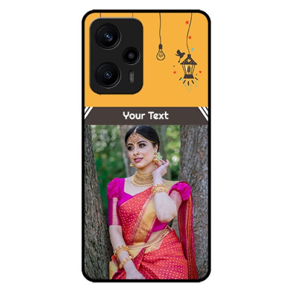 Poco F5 Custom Glass Mobile Case - with Family Picture and Icons Poco F5 Custom Glass Mobile Case - with Family Picture and Icons