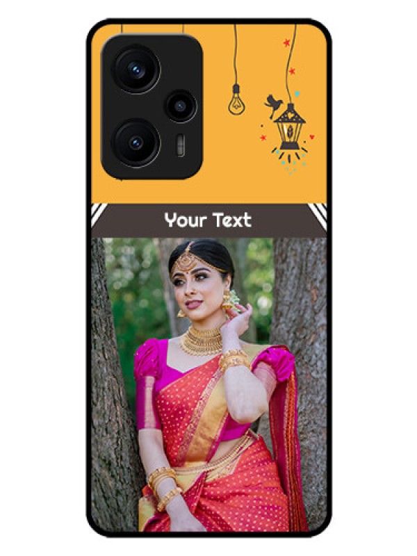 Custom Poco F5 Custom Glass Mobile Case - with Family Picture and Icons