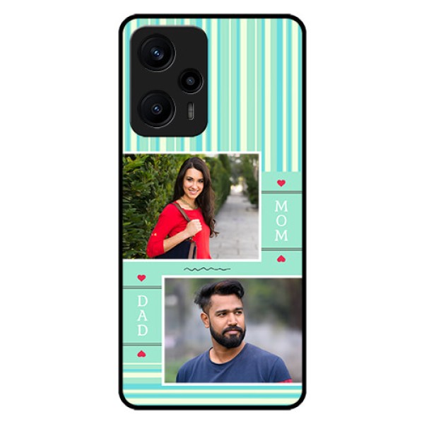 Poco F5 Custom Glass Phone Case - Mom & Dad Pic Design