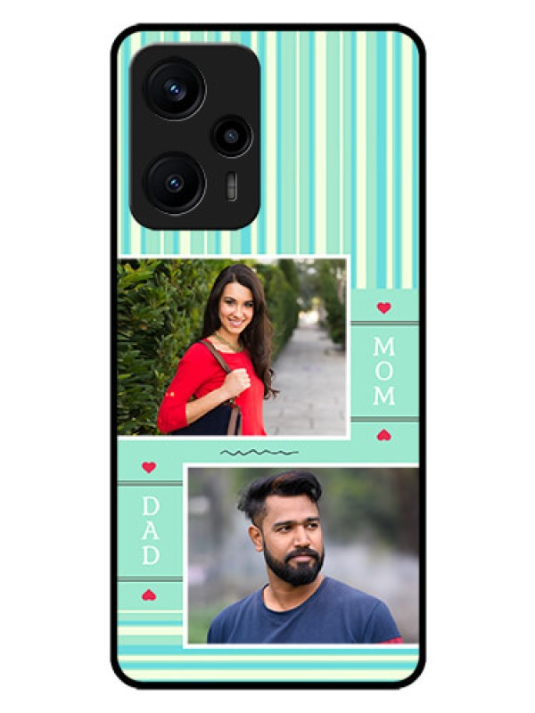 Custom Poco F5 Custom Glass Phone Case - Mom & Dad Pic Design