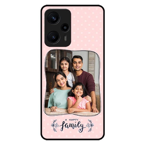 Poco F5 Custom Glass Phone Case - Family with Dots Design