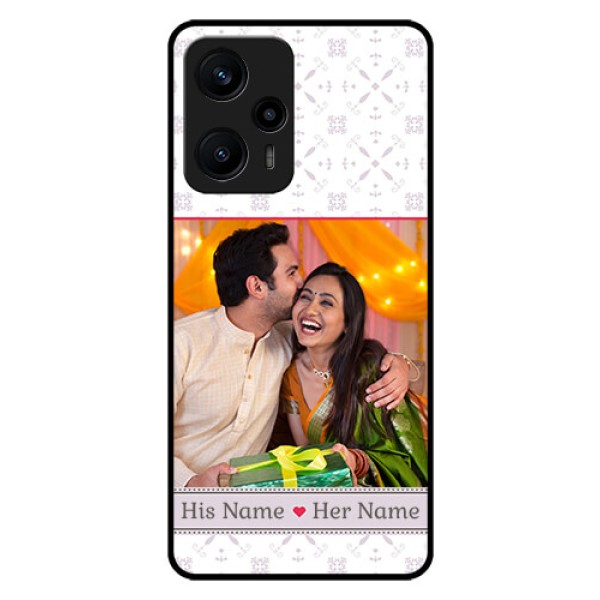 Poco F5 Custom Glass Mobile Case - with Photo and Ethnic Design