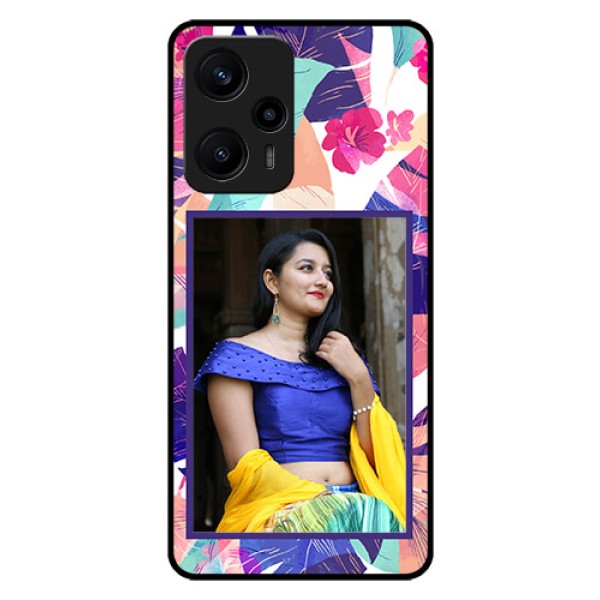 Poco F5 Custom Glass Mobile Case - Abstract Floral Design