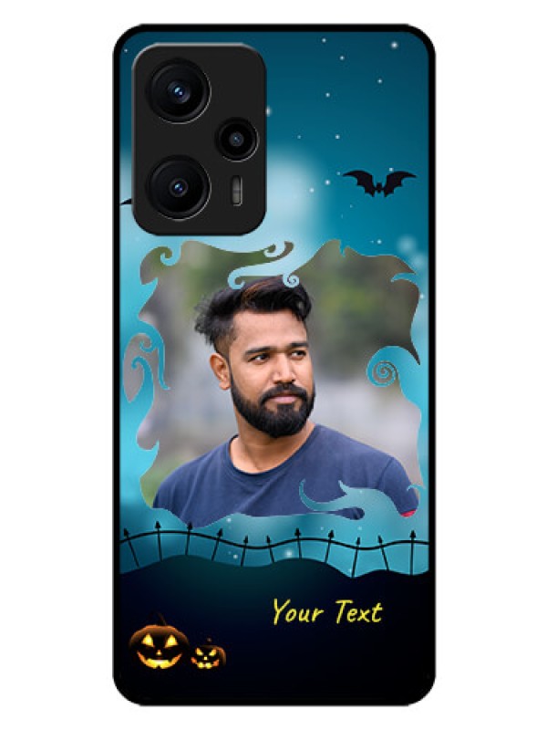 Custom Poco F5 Custom Glass Phone Case - Halloween frame design