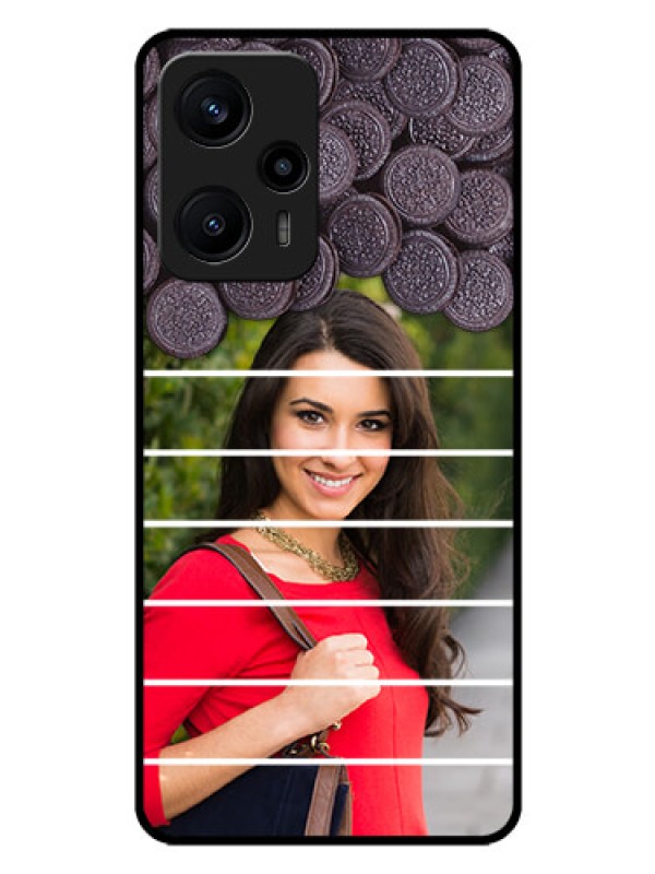 Custom Poco F5 Custom Glass Phone Case - with Oreo Biscuit Design