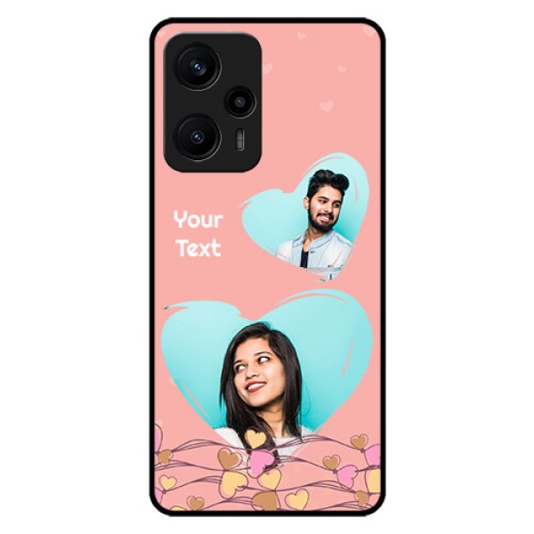 Poco F5 Custom Glass Mobile Case - Love Doodle Design