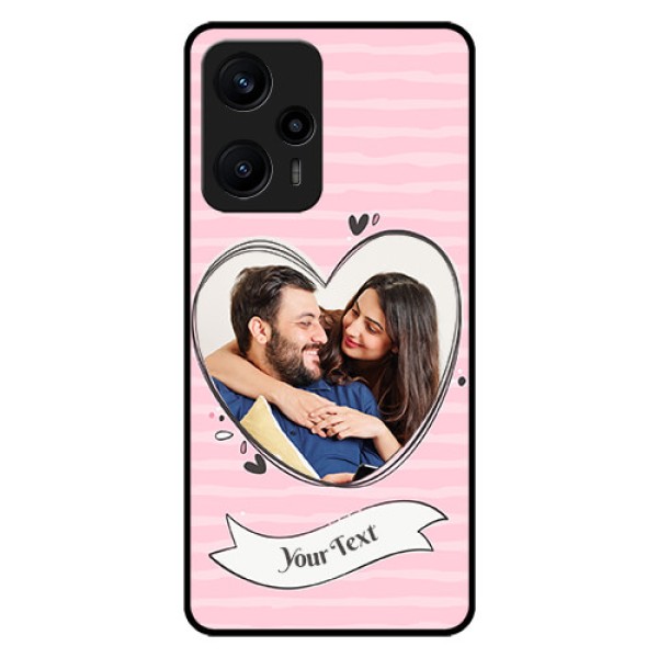 Poco F5 Custom Glass Phone Case - Vintage Heart Design