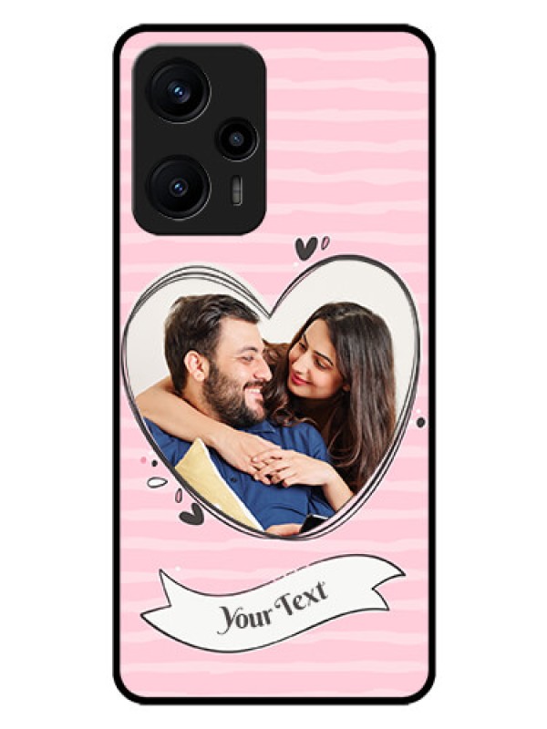 Custom Poco F5 Custom Glass Phone Case - Vintage Heart Design