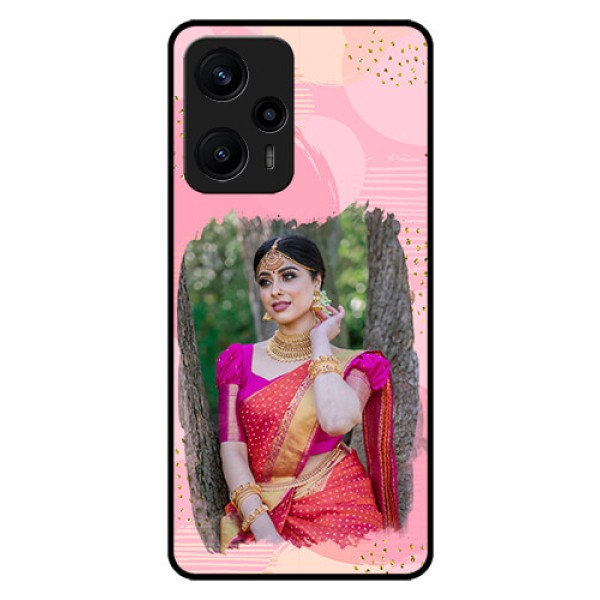 Poco F5 Personalized Glass Phone Case - Gold Glitter Splash Design Poco F5 Personalized Glass Phone Case - Gold Glitter Splash Design
