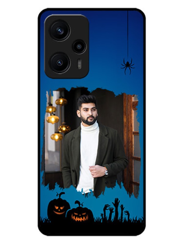 Custom Poco F5 Photo Printing on Glass Case - with pro Halloween design