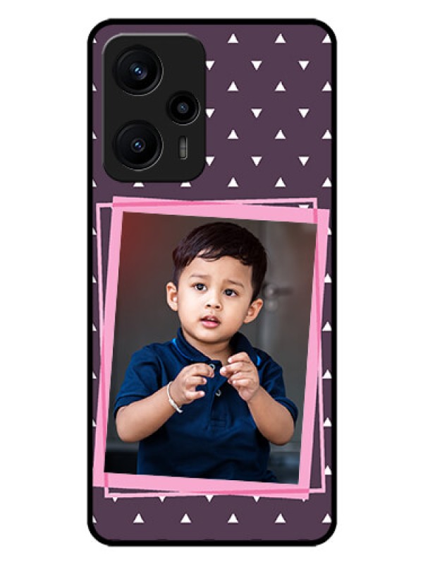 Custom Poco F5 Custom Glass Mobile Case - Triangle Pattern Dotted Design