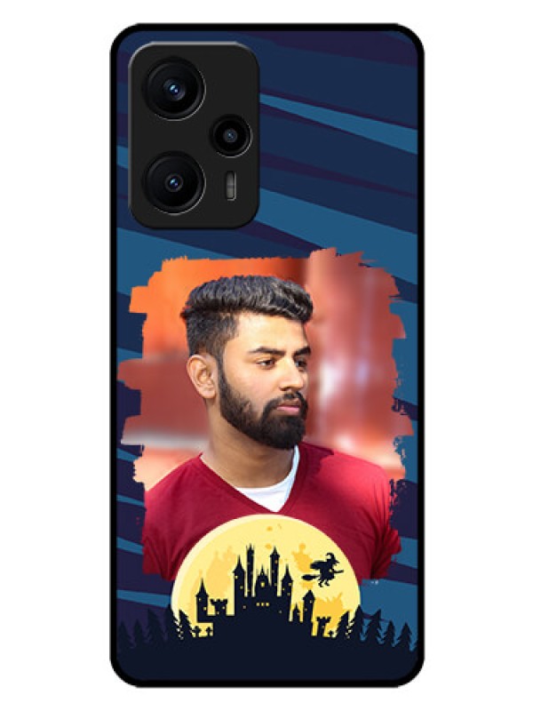 Custom Poco F5 Photo Printing on Glass Case - Halloween Witch Design