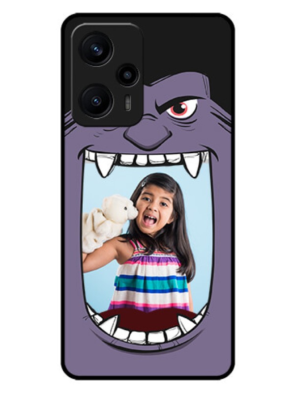 Custom Poco F5 Custom Glass Phone Case - Angry Monster Design