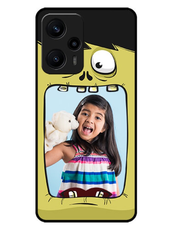 Custom Poco F5 Personalized Glass Phone Case - Cartoon monster back case Design