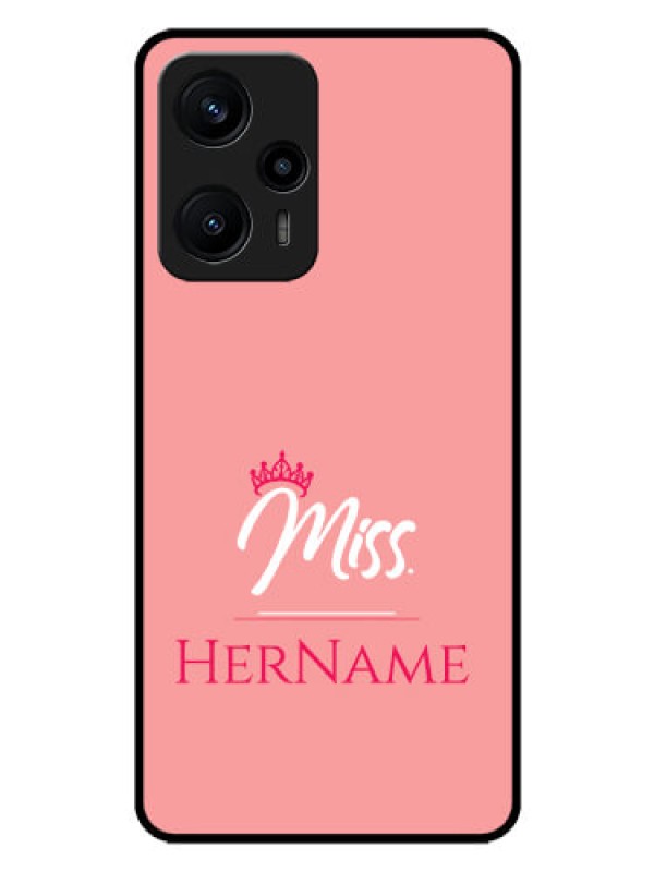 Custom Poco F5 Custom Glass Phone Case Mrs with Name