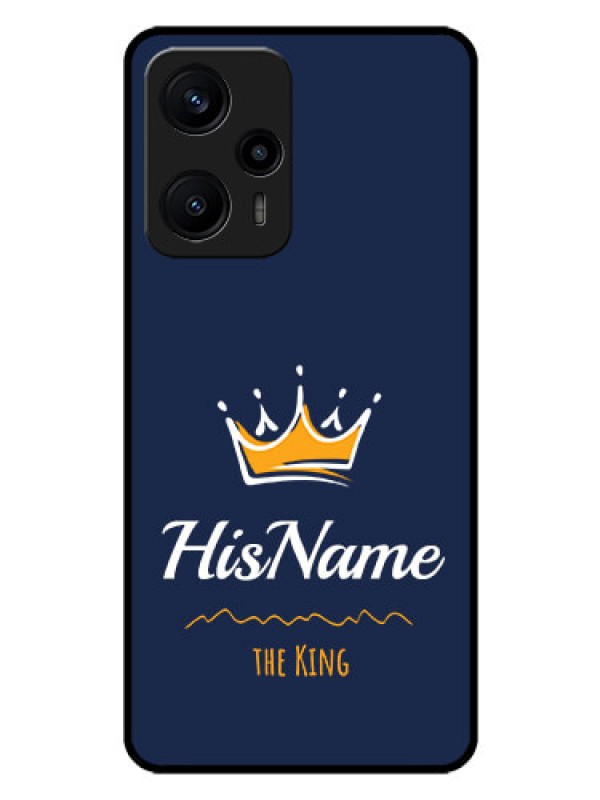Custom Poco F5 Glass Phone Case King with Name