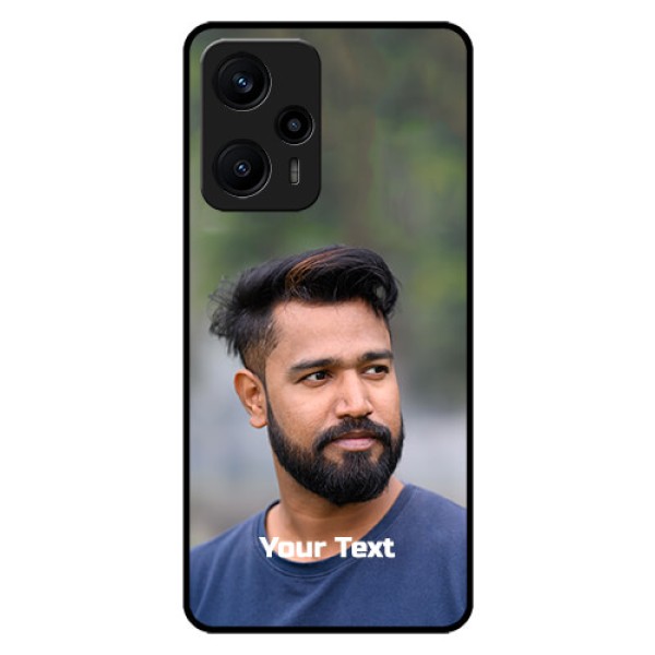 Poco F5 Glass Mobile Cover: Photo with Text