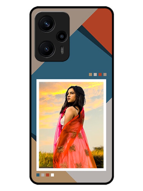 Custom Poco F5 Personalized Glass Phone Case - Retro color pallet Design