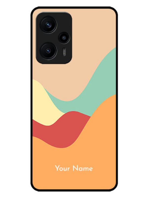 Custom Poco F5 Personalized Glass Phone Case - Ocean Waves Multi-colour Design